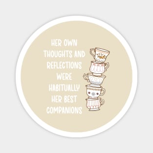 Jane Austen Teacup Stack (Earth Tones) Magnet